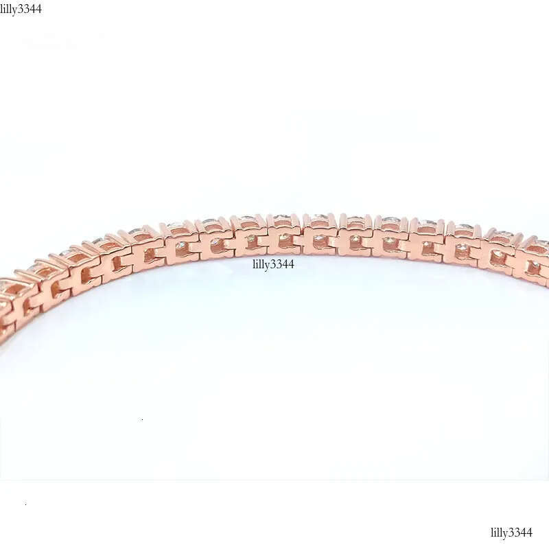 Iced Out 4mm VVS Moissanite Tennis Chain Sterling Sier Bracelet Men Women Charm Dia Jewelry