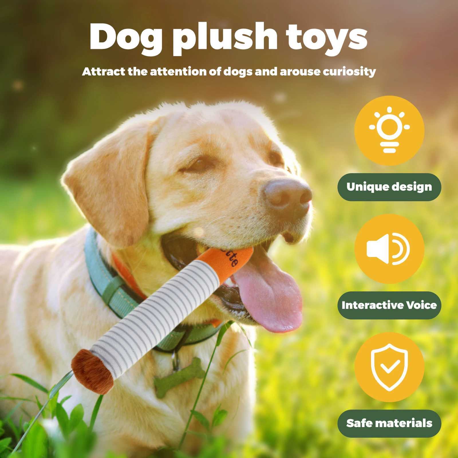 3pcs Dog Cigarette Butt Plush Toy Creatives Products Cigarette Butt Design Dogs Chew Toys Funny Squeaky Pet Toys for Playing C251018