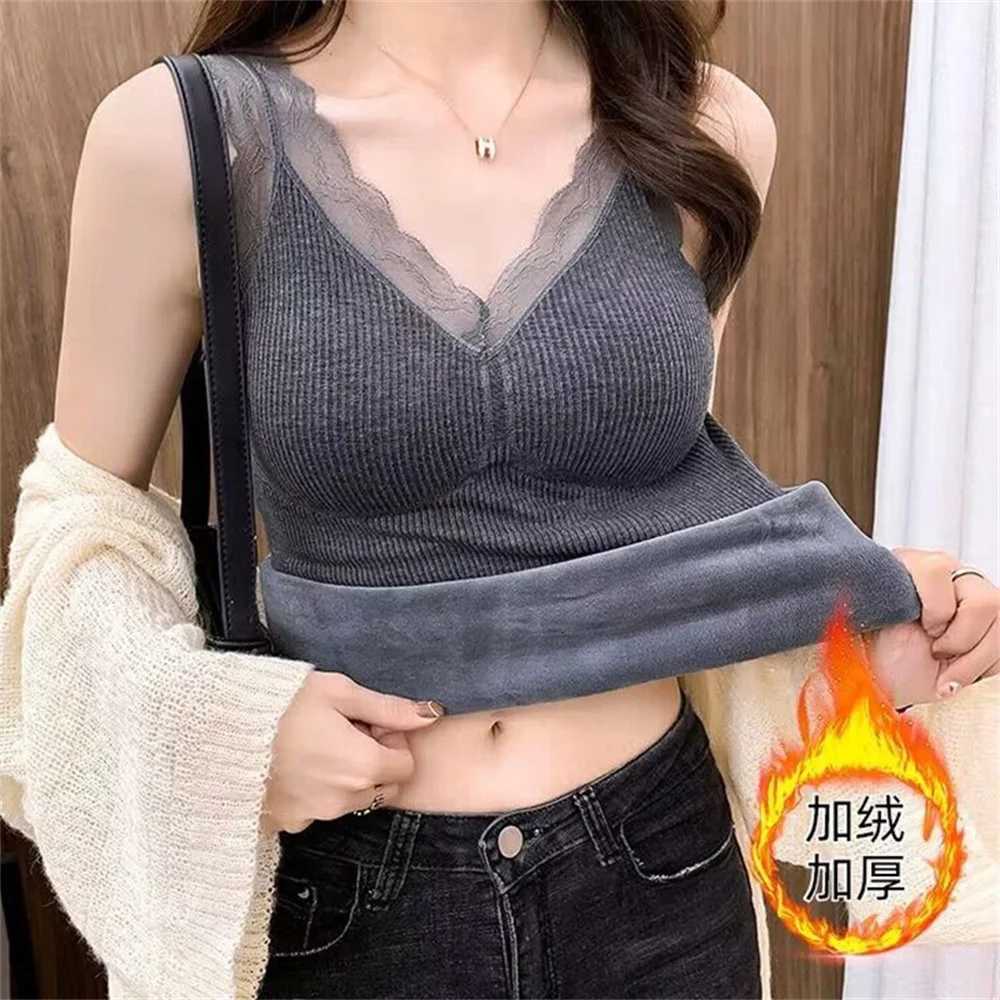 Lace Thermal Underwear Vest Thermo Lingerie Women Winter Clothing Warm Top Inner Wear Thermal Shirt Undershirt Intimate T251018