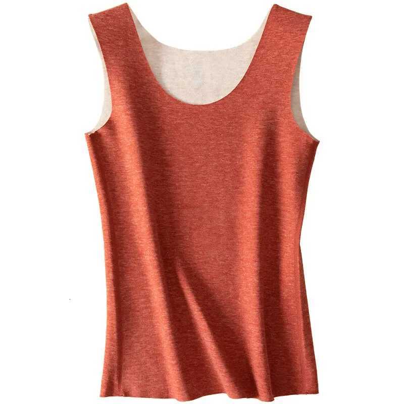 Heating Warm Vest Women Crew Neck Skinfriendly Warm Bottoming Shirt Sleeveless Elastic Velvet Invisible Undershirt Thermal Vest T251018