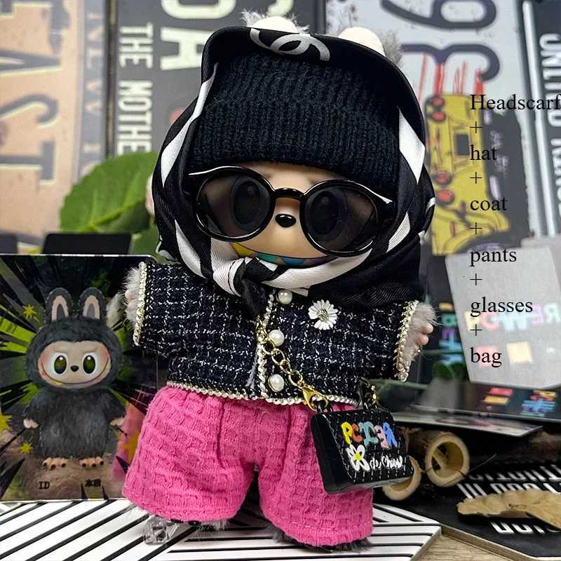 Mini Plush Doll Clothes for 1517cm Labubu VIV2V3 clothing accessories gd same airport outfit no dollT251018