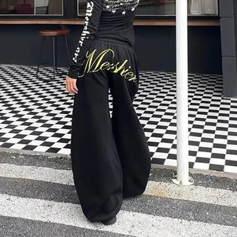 American Casual Lazy Sweatpants Women Hiphop Loose Jazz Cargo Pants Star Print Drawstring Wide Leg Trousers Harajuku Y2K 251017