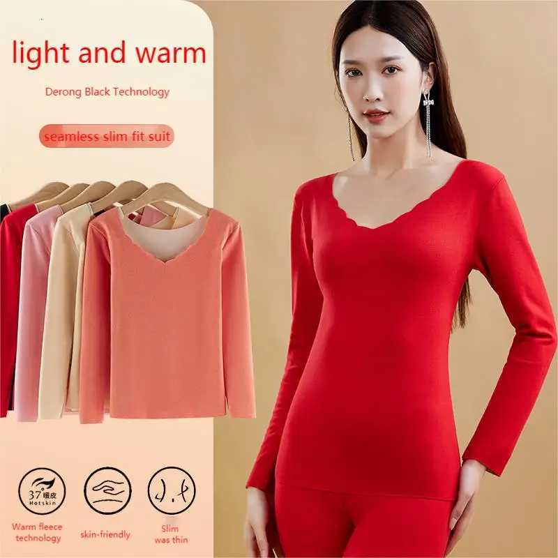 Velvet Long Johns Solid Thermal Underwear Sets Winter Women Clothes Warm Lingerie Long Sleeve Trousers 2 Pieces Thermal Pants T251018
