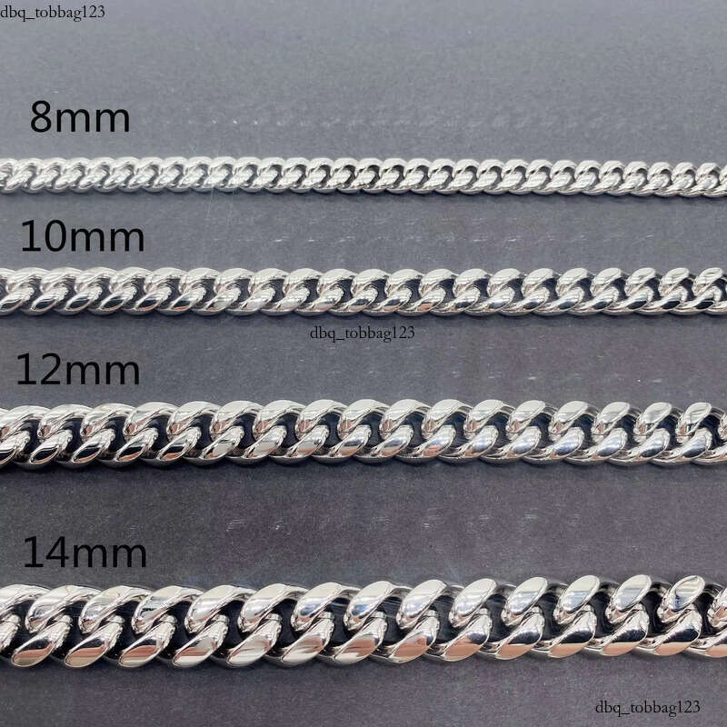 Hip Hop 8MM 10MM Stainless Cuban with Sterling Sier Moissanite Clasp Chain Necklace Bracelet for Men Jewelry