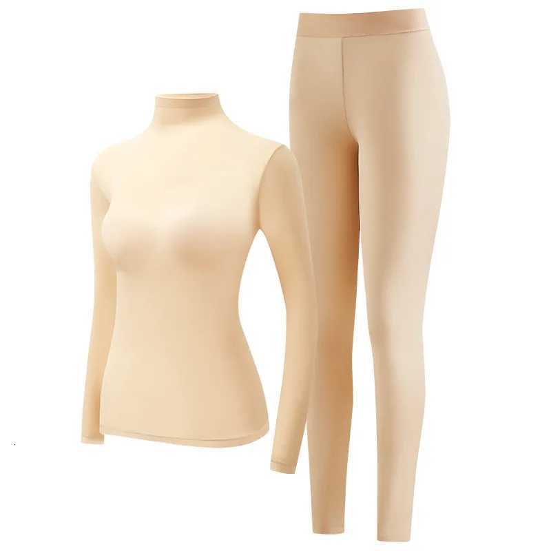 1 set Stacked Collar High Collar Beauty Skin Suit High Elastic Long Sleeve Seamless Thermal Underwear Womens Base Layer sets T251018