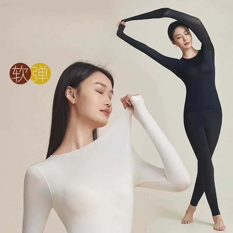 Womens Thermal Underwear Autumn Winter Bottoming Shirt Longsleeved Tshirt Thin Thermal Top Second Womens Thermal Suit T251018