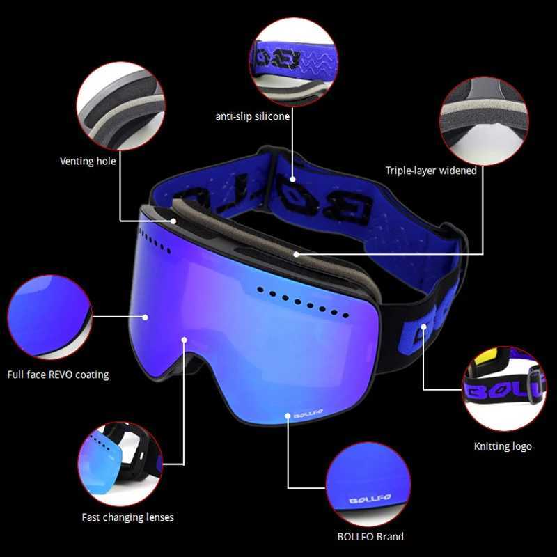 Ski Glasses For Skiing Double Lens Magnetic Mountaineering Glasses UV400 Antifog Ski Goggles Men Women Snowmobile Mask Y251018