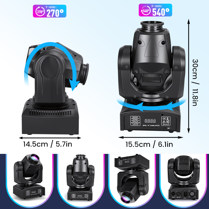 60W pattern lamp stage lights Beam Moving Head Light RGBW Color Mixing 8 Patterns DMX Effect Rotating