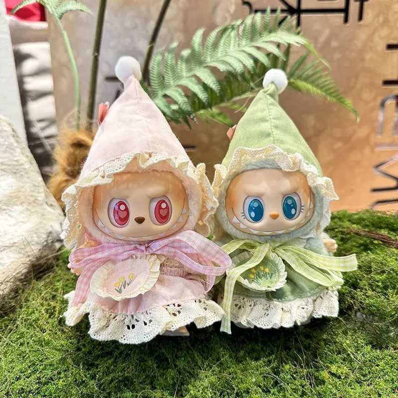 17CM Labubu Doll Clothes Green Pink Elf Pendant Kawaii Skirt Outfit with Accessories Cute Cosplay Gift for Dolls CollectionT251018
