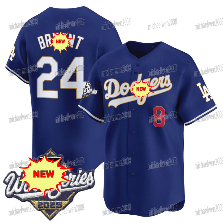 Dodgers 2025 World Series Gold Trim Jersey Shohei Ohtani Enrique Hernandez Freddie Freeman Mookie Betts Will Smith Yoshinobu Yamamoto Roki Sasaki Cust
