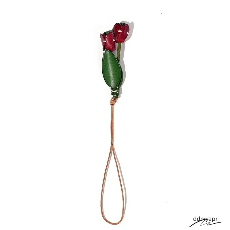 Handmade Leather Flower Charm For Women's Bag, Stylish ddmyApr Purse Pendant Accessory