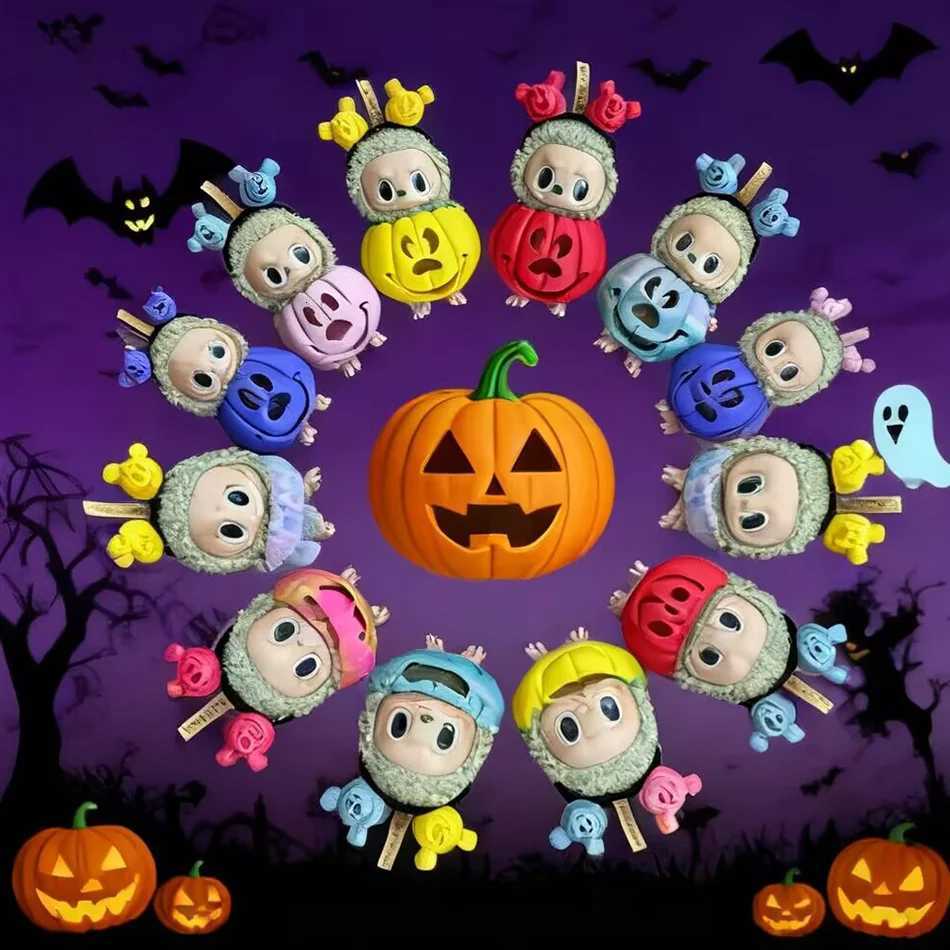 Clothes for Labubu Halloween Gradient Colorful Pumpkin Outfit Set for 10 30 Generation Figure Collectible Decor Labubu CosplayT251018