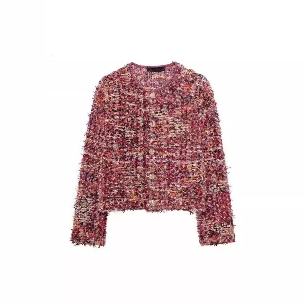 2025 Autumn/Winter New Designer fashion Jacket Top Women's Fashion Luxury Texture Single breasted Multi color Knitted Cardigan Jacket