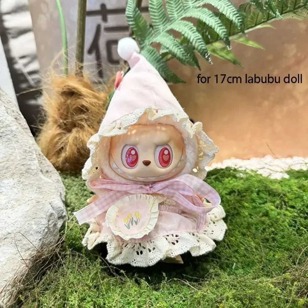 17CM Labubu Doll Clothes Green Pink Elf Pendant Kawaii Skirt Outfit with Accessories Cute Cosplay Gift for Dolls CollectionT251018
