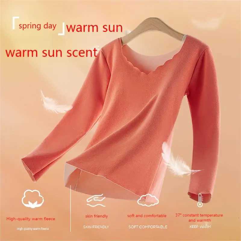 Velvet Long Johns Solid Thermal Underwear Sets Winter Women Clothes Warm Lingerie Long Sleeve Trousers 2 Pieces Thermal Pants T251018