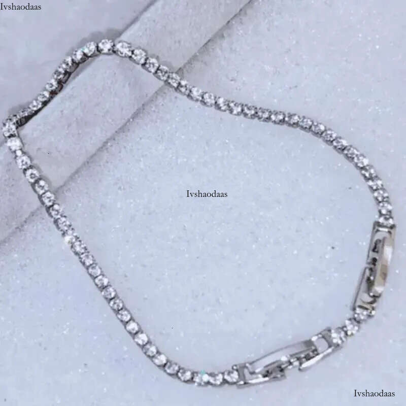 Tennis Women Designer Jewelry Zirconia Bracelets 7.5inch Iced Out Dia Bracelet for Wedding Bijoux Luxe with Box