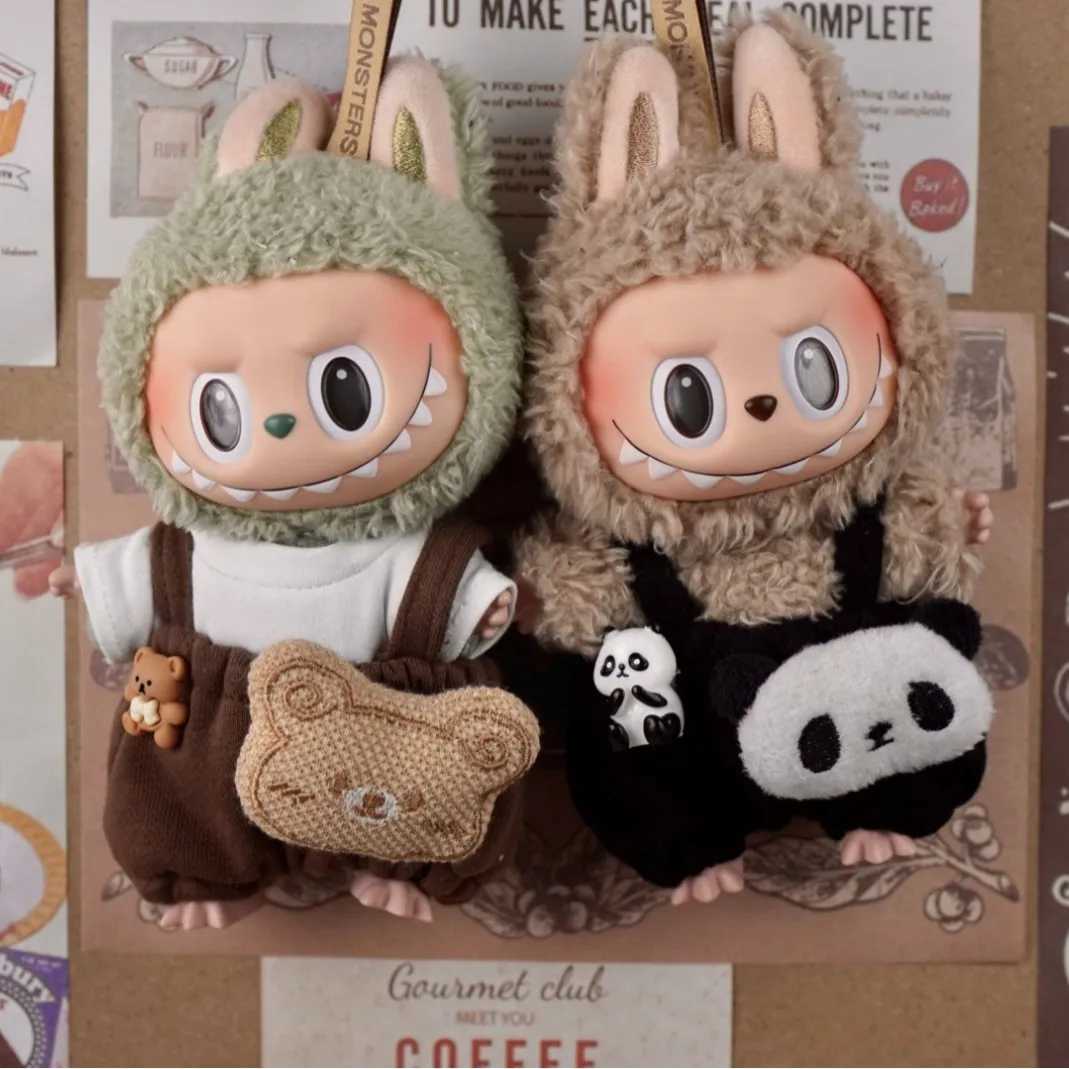Cute Labubu Plush Dolls 30 Sitting Party Diy Clothing Toys Accessories for 1517cm Labubu Doll Kawaii Bear Overalls ClothesT251018