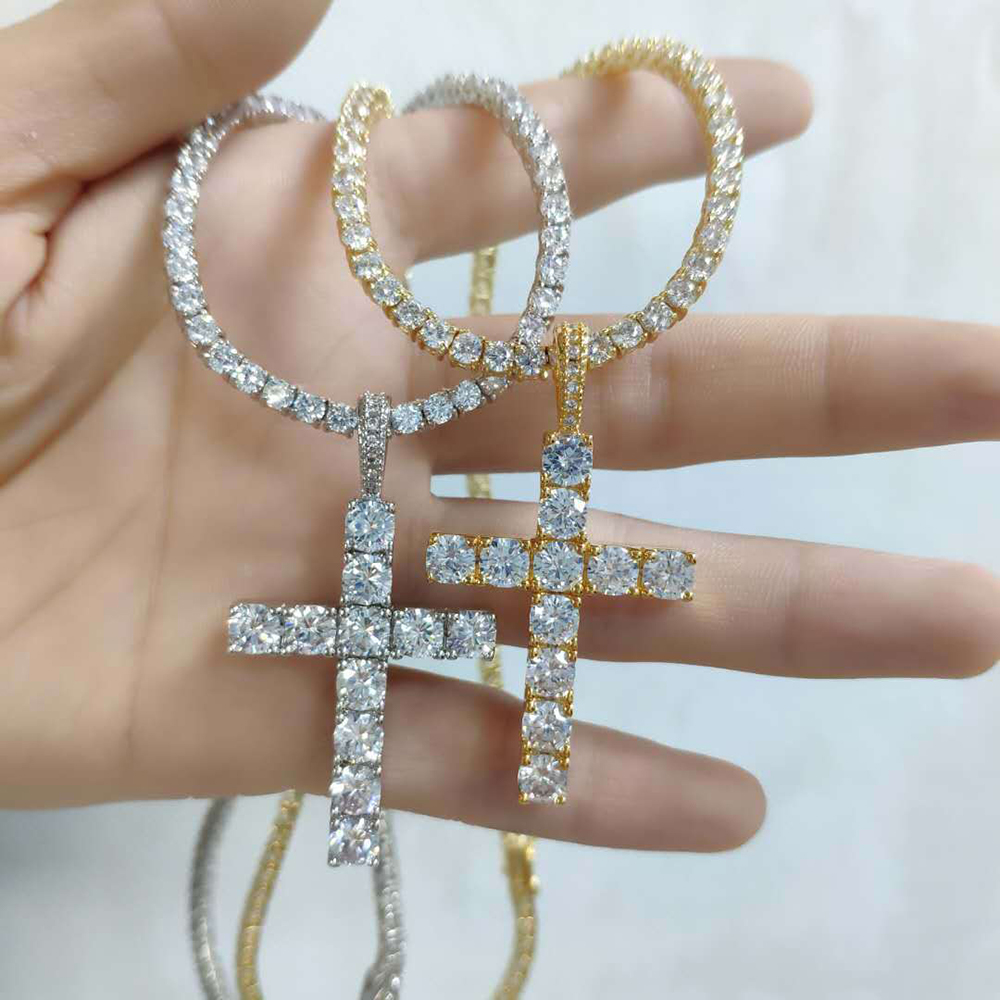 Platinum Plated TopBling 5A Zircon Cross Pendant for Men & Women - Couples' Religous Jewelry
