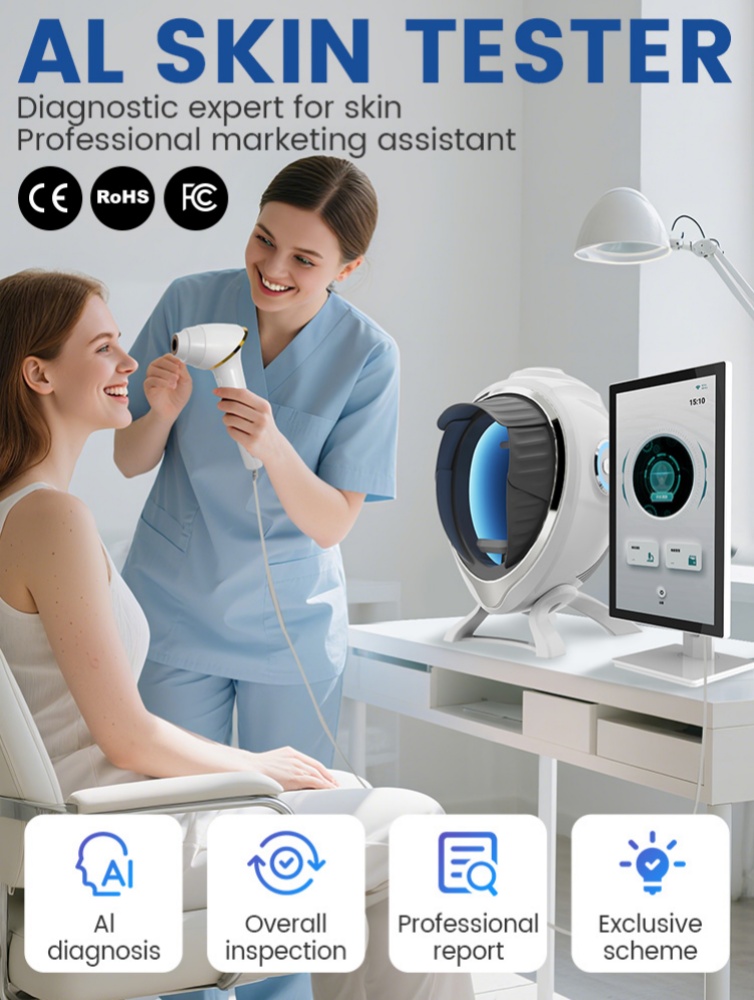 Skin Analysis 3D AI Facial Skin Analyzer Detection Skin Problem Diagnosis 8 Spectrum Hot Selling Analysis