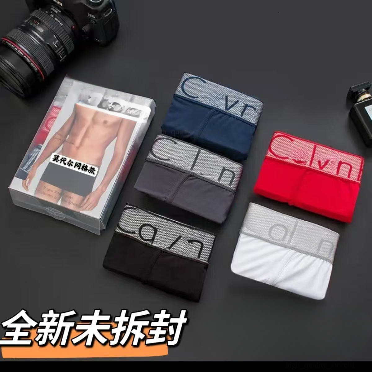 Designer Calvin Underwear Men's Sexy Pure Cotton Luxury High End Boxers American Fashion High-Quality Breathable Calvin Underpants 5 Pieces 5ff