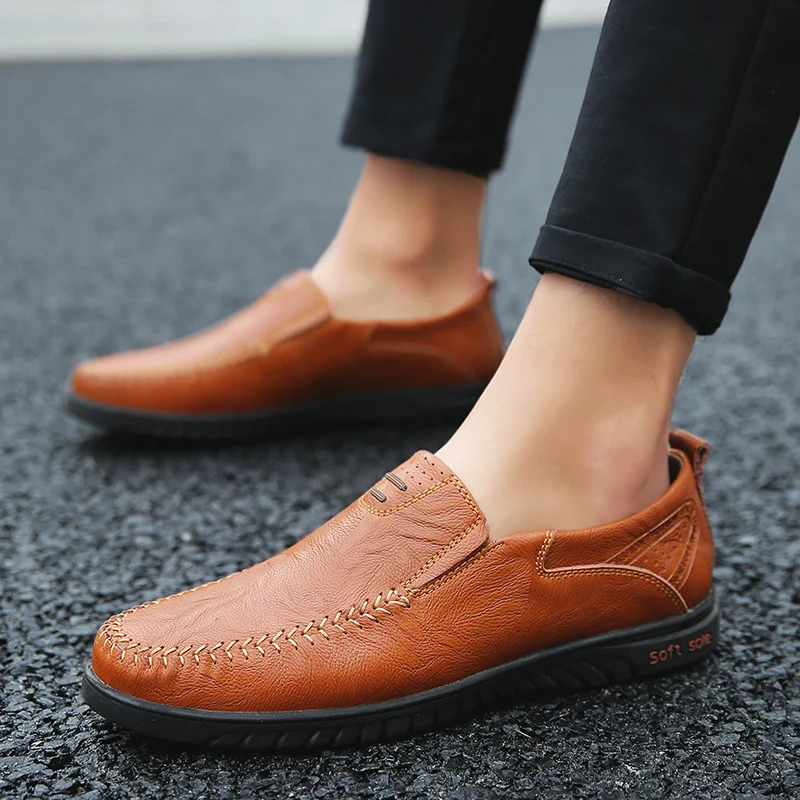 Fashion Leather Shoes Men Comfortable Casual Dress Shoes High Quality Loafers Shoes Sapato Masculino Big Size 251013