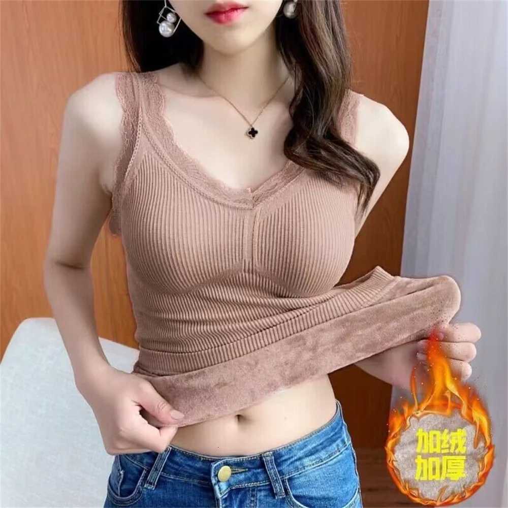 Lace Thermal Underwear Vest Thermo Lingerie Women Winter Clothing Warm Top Inner Wear Thermal Shirt Undershirt Intimate T251018