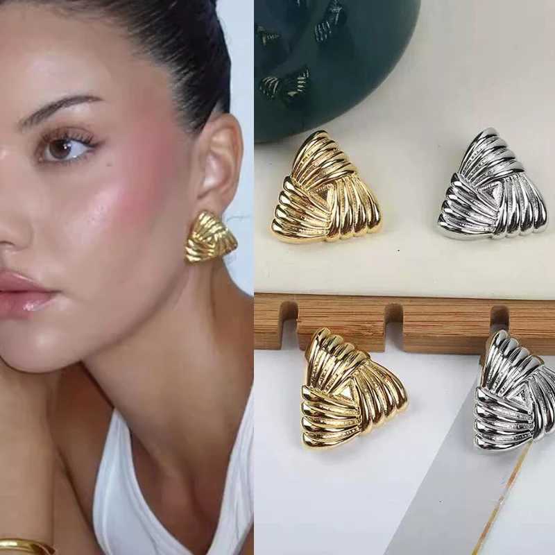 2024 Geometric Texture Triangle Metal Earrings Stainless Steel High Quality Waterproof Fashion Trendy Ladies Valentine Gift Y251018