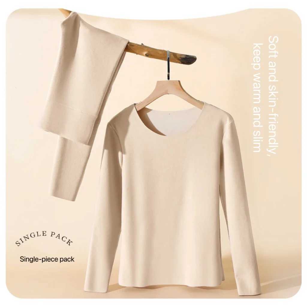 1Set Womens Thermal Underwear Set Seamless Thick Double Layer Warm Lingerie Winter Long Sleeve Bottoming Thermal Clothing Sets T251018