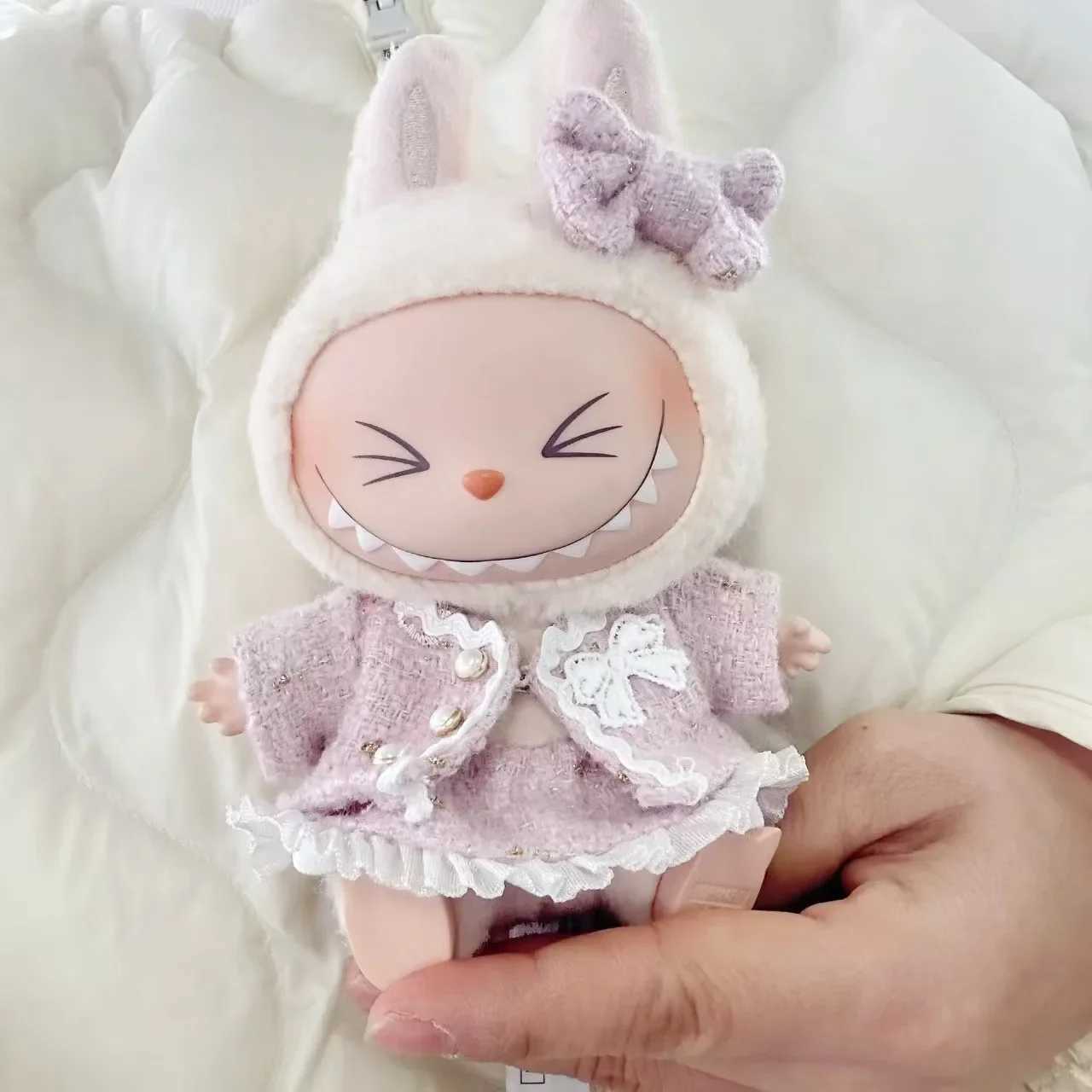 Sweet Princess Style Dolls Cloth for Labubu 17cm The Monster Outfit Accessories Clothing DIY Kids Gift Highquality Dress CloakT251018