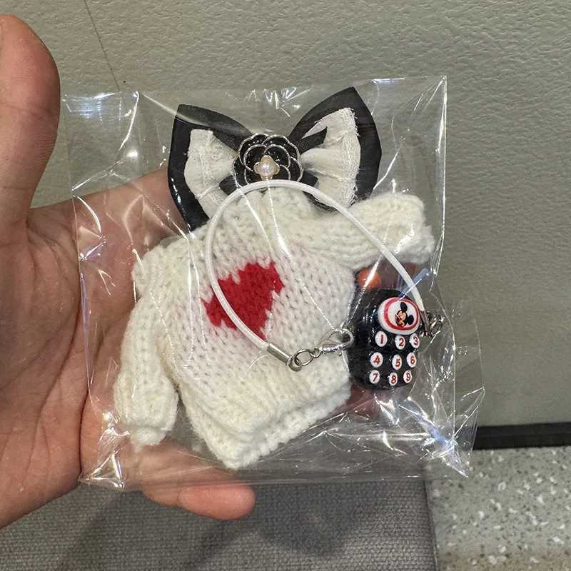 Labubu Plush Dolls V1 V2 V3 Sitting Party Diy Clothing Toys Accessories for 1517cm Labubu Doll Knitted Sweater Bow 2piece SetT251018