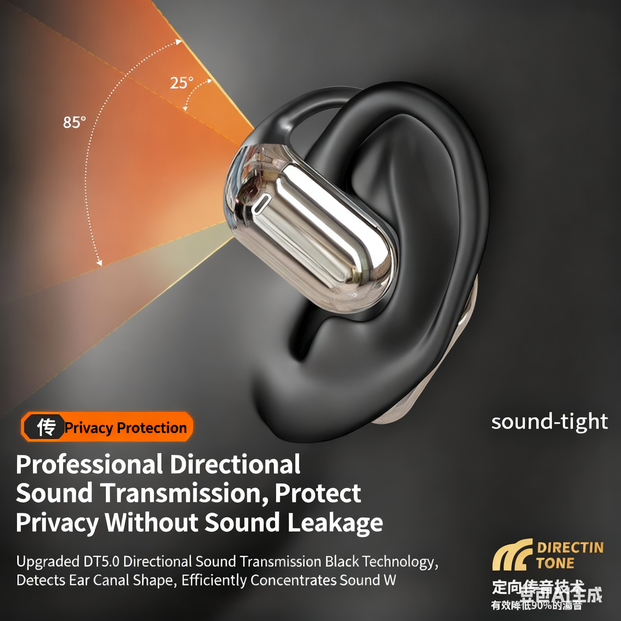 Earbuds Open Ear Bluetooth Earphones With Long Lasting Battery AI Crystal Clear Sound - Lightweight