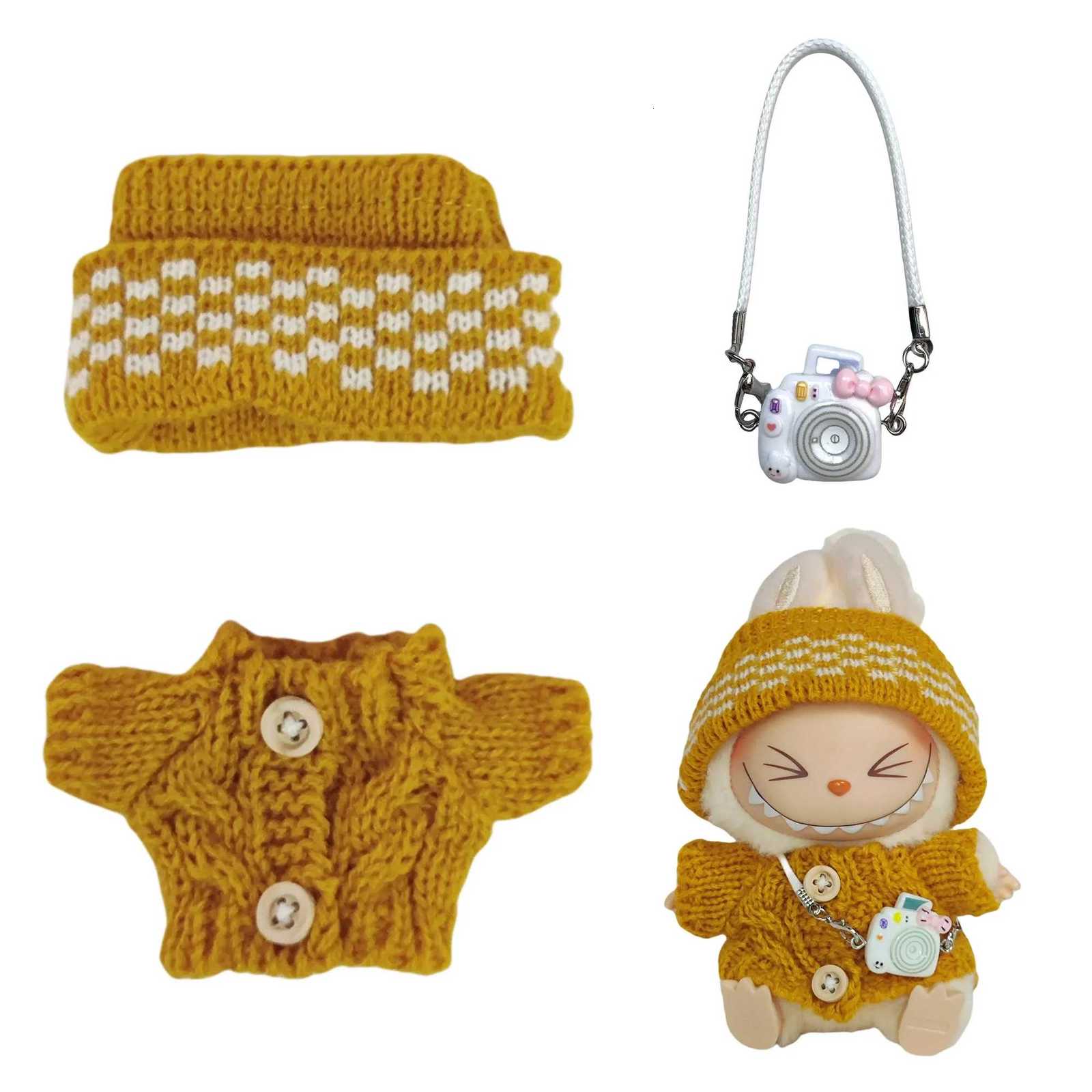 Labubu I II Dolls Cute Clothing 4 Colors Mesh Sweater and Hat Set Accessories Clothing Plush Doll ClothingT251018