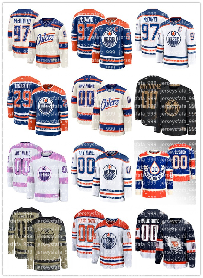 Edmonton''Oilers'' Hockey Jerseys 97 Connor McDavid 29 Leon Draisaitl 21 Klim Kostin 26 Mattias Janmark 56 Kailer Yamamoto 10 Derek Ryan 74 Stuart Skinner