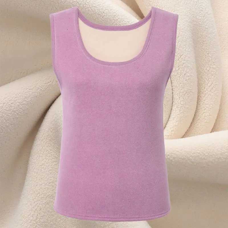 Thermal Shirt Women Sleeveless Elastic Velvet Vest Women Thermal Top Autumn Winter Sleeveless Plush Thickened Bottoming Top Vest T251018