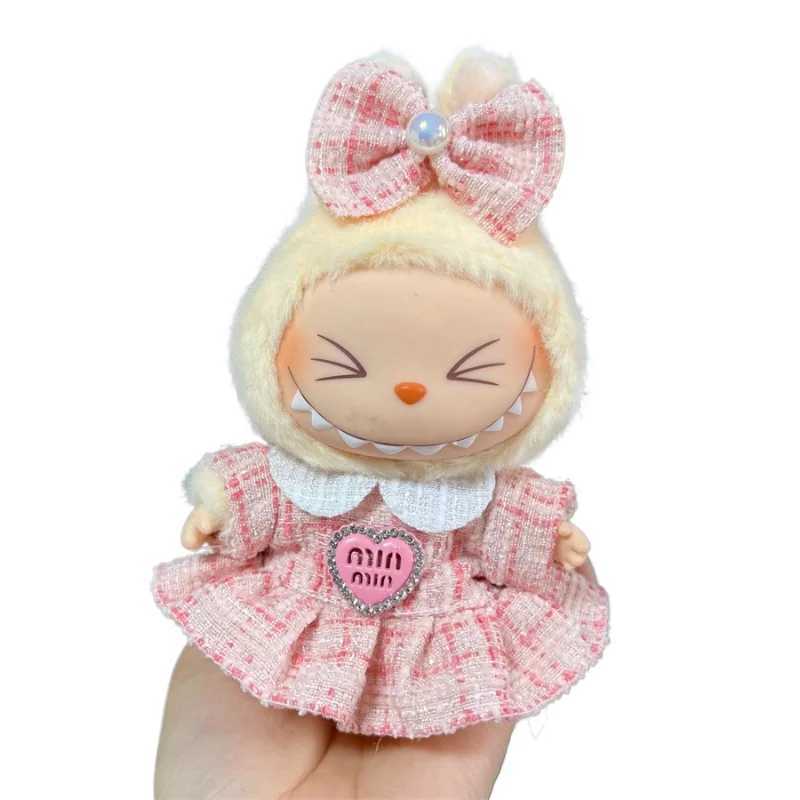 Cute Clothes for 17cm Labubu Doll Fashion V1V2 Idol Clothing DIY Kids Gift Dress for Labubu Cloak Clothes Hair Dolls AccessoriesT251018