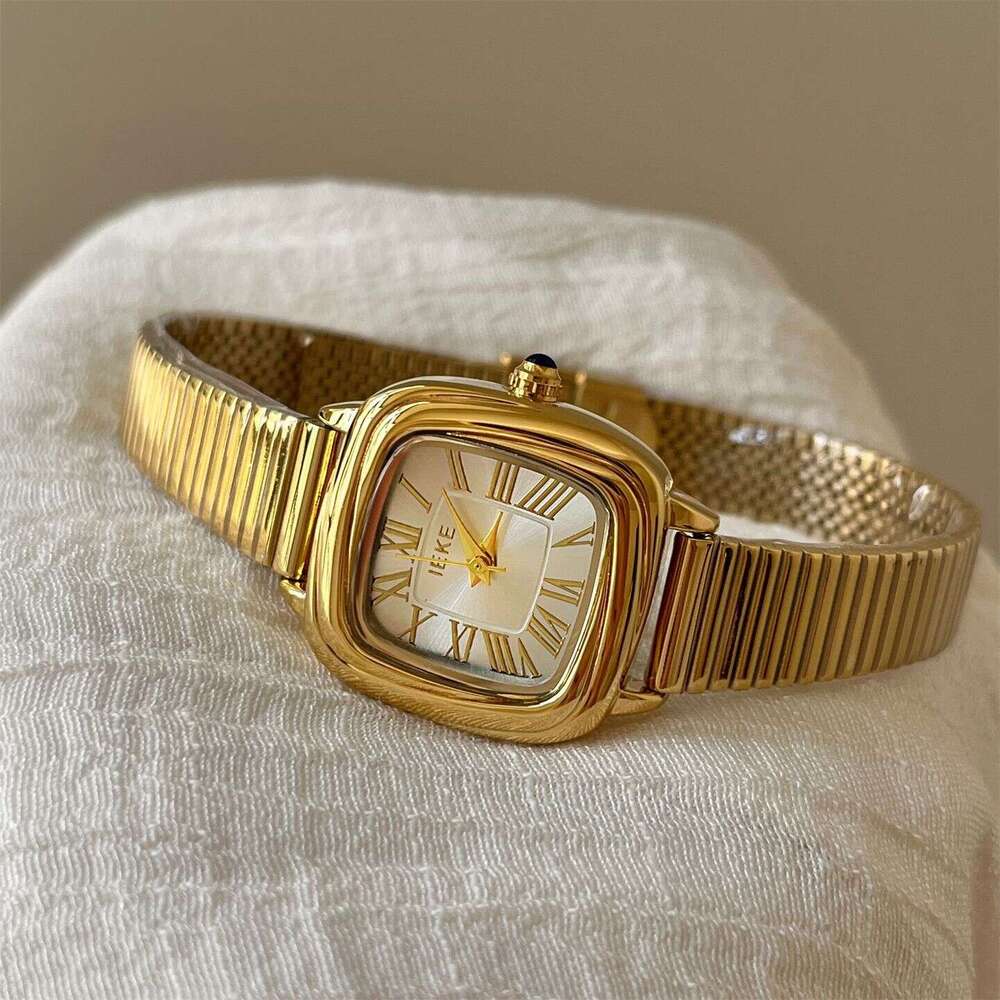 Vintage Style Square Dial Women Niche Designer High-End Quartz for Design Ladies Aixian Nu with Small Gold Watch