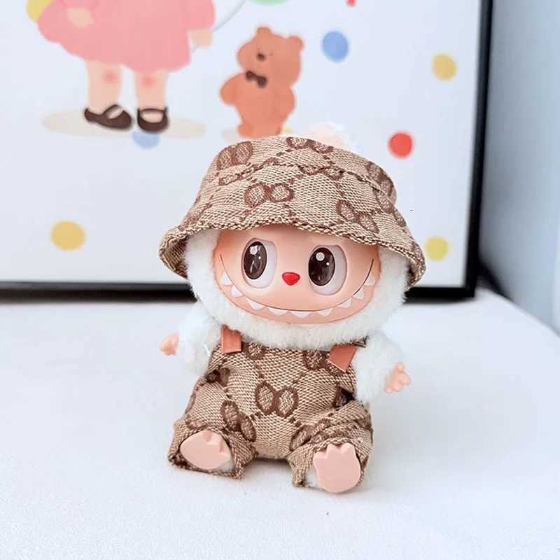 For 17cm Labubu Doll Clothing Luxury Overalls Pants Hat Set Bow Headband Dress V1 V2 V3 Labubu Outfit Set DIY Doll AccessoriesT251018