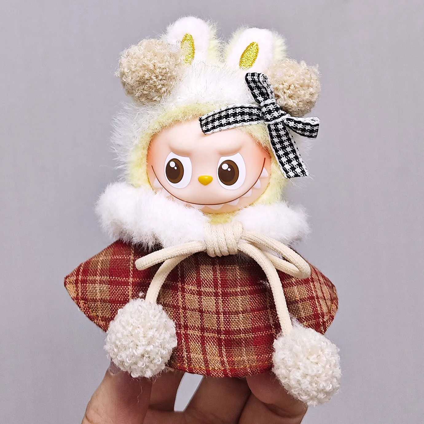 For 105cm Labubu 40 Mini Doll Hair Scarf Cape Set Winter Seasonal Outfit Accessories Ropa Labubu Clothes Christmas GiftT251018