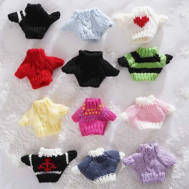 For 17cm Labubu Doll Clothes Sweaters Knitted Coat Winter Doll Clothes Color Match Fashion Dolls Accessories Cute DecorationT251018