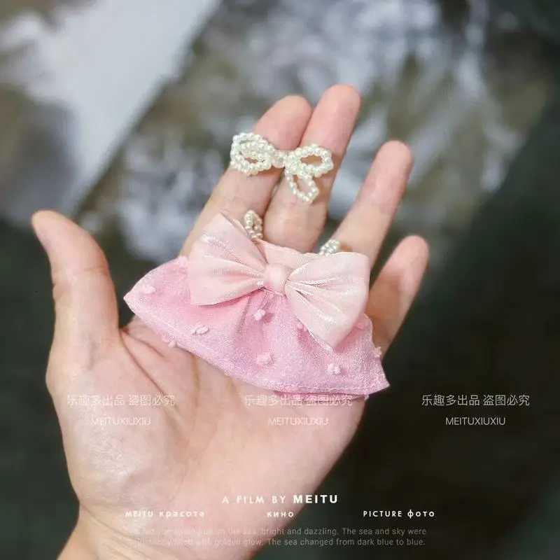 For Mini Labubu 40 Pin For Love Series Doll Pink Dress Pearl Hairpin Same Mokoko Summer Collection Labubu 40 Eye StickersT251018