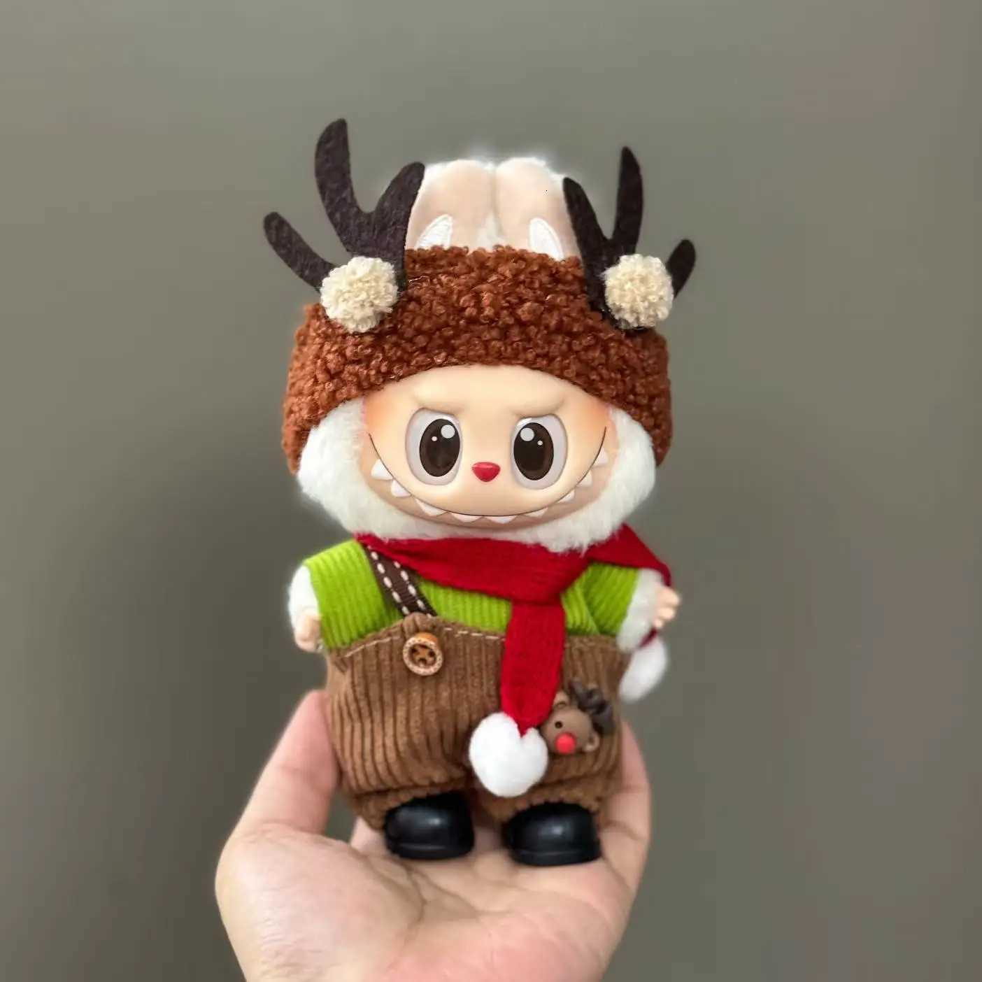Doll Clothes For 1517CM Labubu Clothing Merry Christmas Hat Scarf Elk Snowman Set Mini Plush Doll Accessory New Year Dress GiftT251018