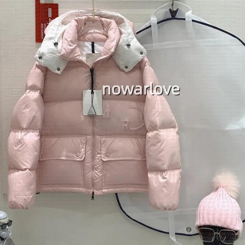 Winter Womens pink Down Jackets Designer Puffer Outdoor Outerwear Hooded Down Jacket Coat S-XL