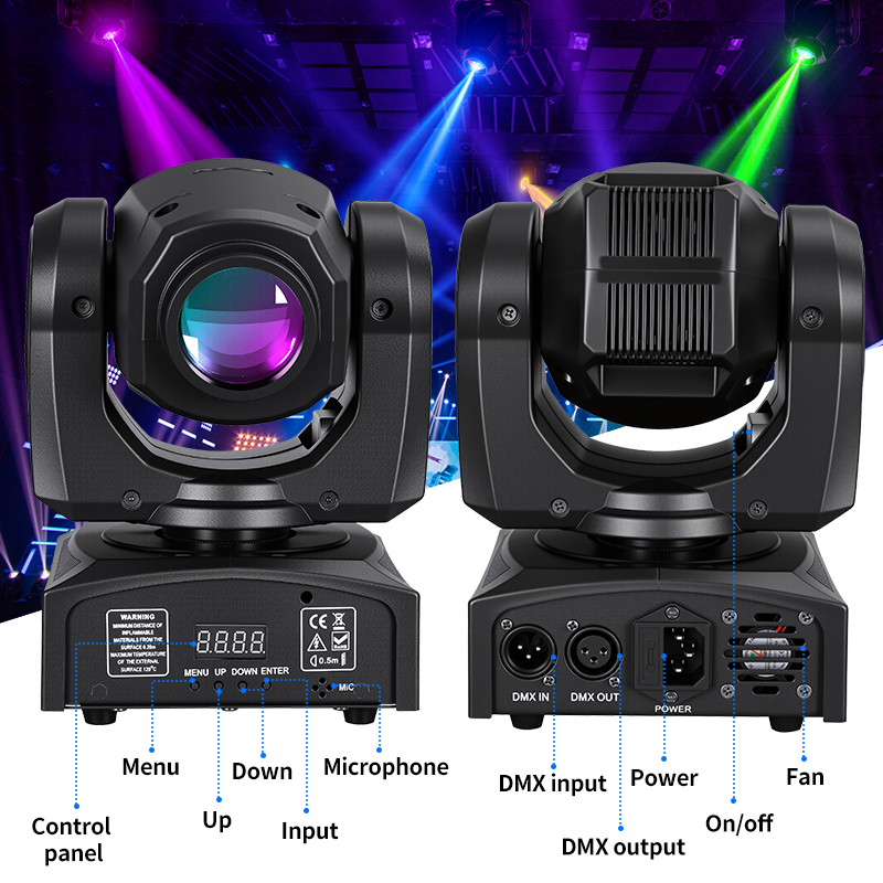 60W pattern lamp stage lights Beam Moving Head Light RGBW Color Mixing 8 Patterns DMX Effect Rotating