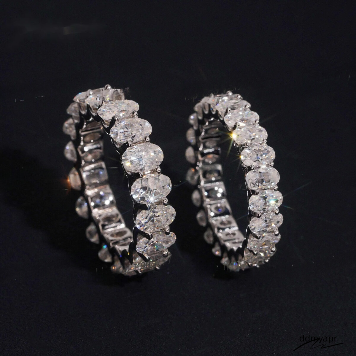 Elegant Sterling Sier Ring With ddmyApr Simulated Dia, Oval Cut, Classic Engagement Jewelry For Women