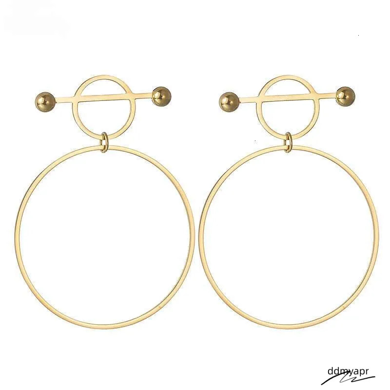 Gold-Plated Hoop Earrings: Stainless Steel Fashion Jewelry ddmyApr For Women - Circle Design
