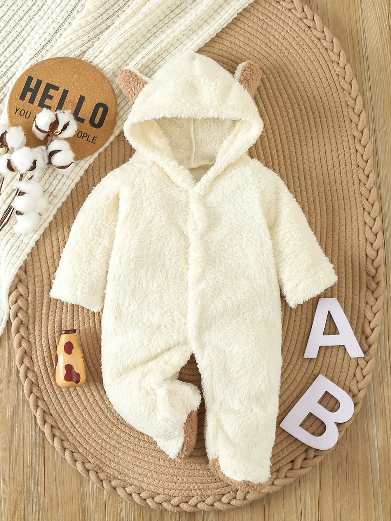 born Baby Grils Boys Footed Romper Winter Warm Fleece Cute Costume Baby Boys Clothes Animal Baby Pajamas Hooded Jumpsuits 251014