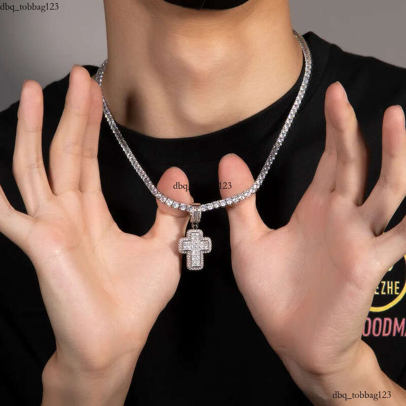 Iced Out Cross Pendant Gold Sier Hip Hop Necklace Jewelry For Men
