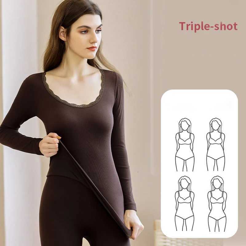 The New Thermal Underwear Women Cotton Body Beautiful Winter Thin Slimming Underwear Seamless Versatile Pants Underwear Set T251018