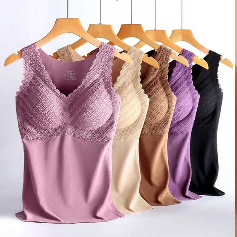 Thermal Underwear Vest Thermo Lingerie Woman Winter Clothing Warm Top Inner Wear Thermo Shirt Undershirt Intimate Lace T251018
