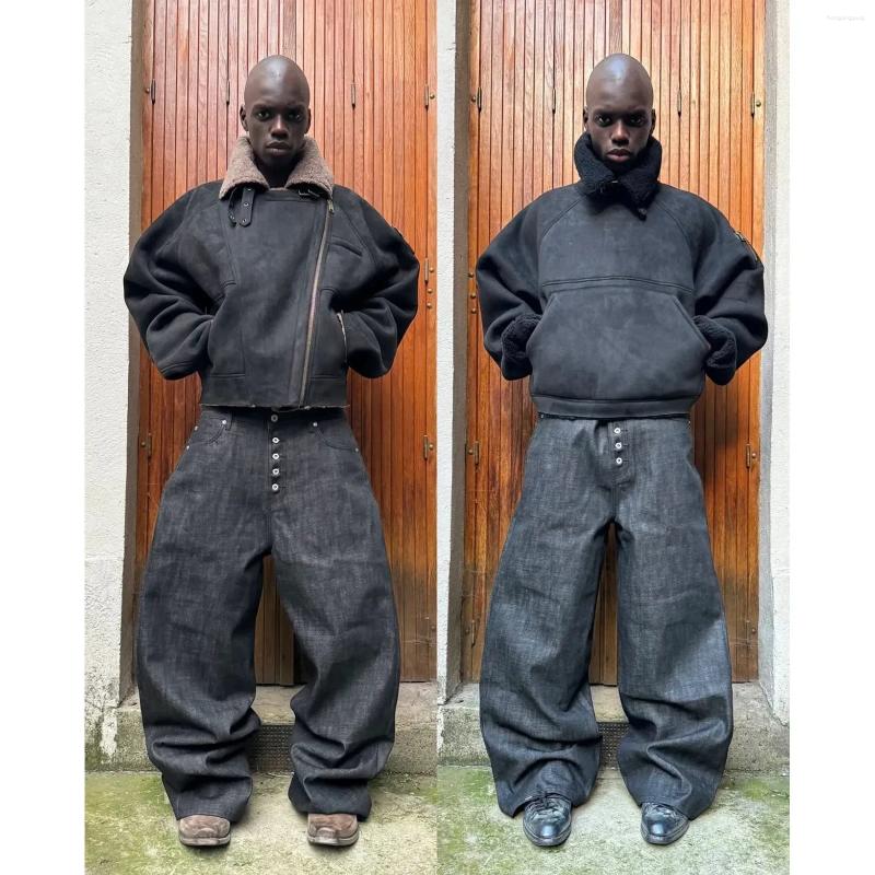 Men's Jeans No Faith Studios Baggy Original Color Japanese Limited Edition Cowhide Knife Edge Hip Hop Style Loose Fit